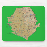 Sierra Leone Map Mousepad<br><div class="desc">This mousepad design features a relief map of Sierra Leone. Rekindle Sierra Leonean memories while at the computer.</div>