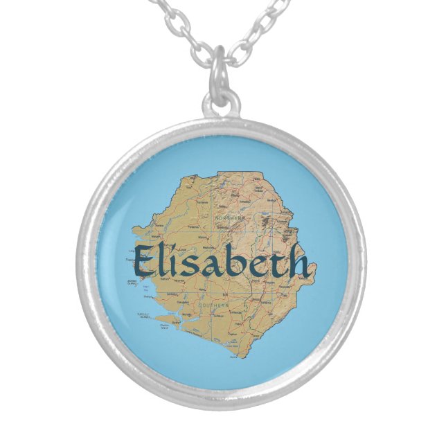 Sierra Leone Map + Name Necklace (Front)