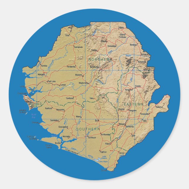 Sierra Leone Map Sticker (Front)