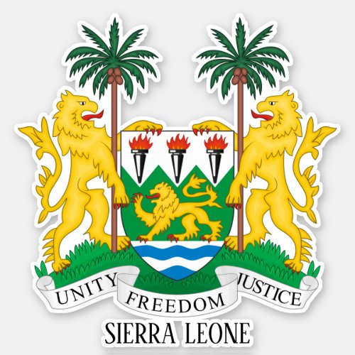 Sierra Leone National Coat Of Arms Patriotic Sticker