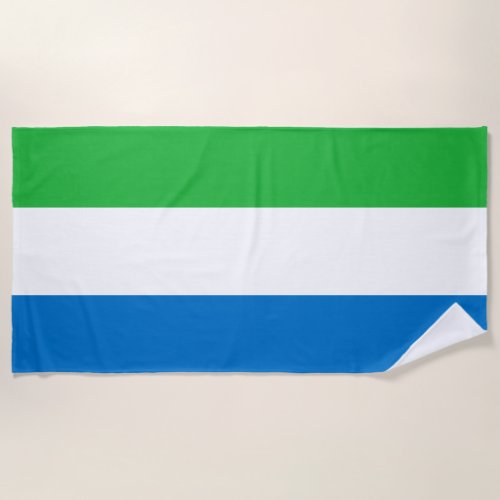 Sierra Leone National Flag Team Support Beach Towel