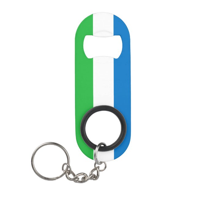 Sierra Leone National Pride Patriotic Keychain Bottle Opener (Front)
