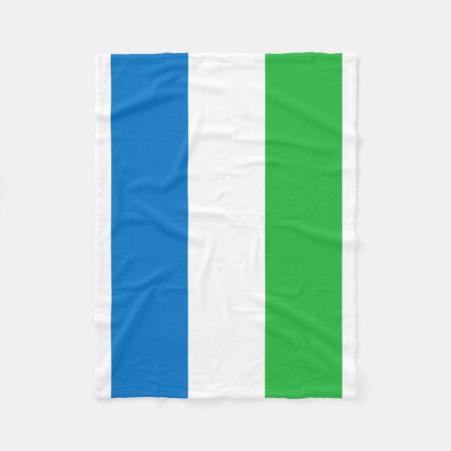 Sierra Leone National World Flag Fleece Blanket (Front)