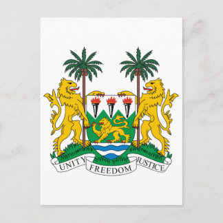Sierra Leone Official Coat Of Arms Heraldry Symbol Postcard