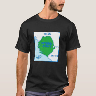 Sierra Leone Political map in flag colors, border T-Shirt