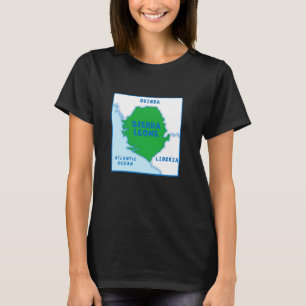 Sierra Leone Political map in flag colors, border T-Shirt