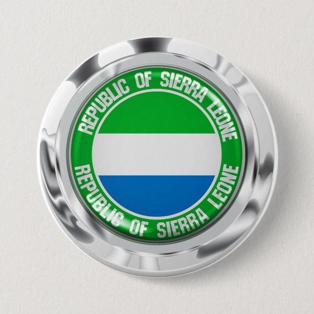 Sierra Leone Round Emblem Button (Front)