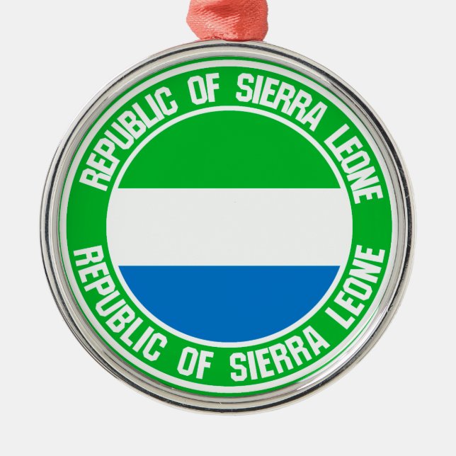 Sierra Leone Round Emblem Metal Ornament (Front)