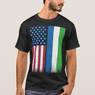 Sierra Leone Sierra Leonean American Flags Proud T-Shirt
