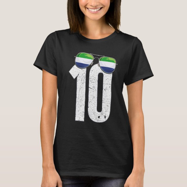 Sierra Leone Soccer Player Number 10 Sierra Leonea T-Shirt (Front)