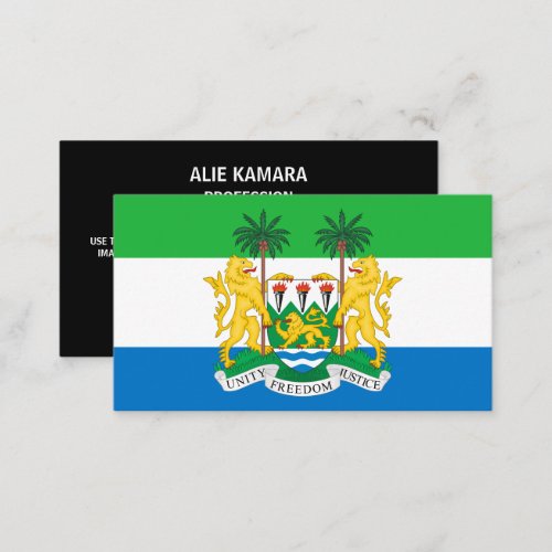 Sierra Leonean Flag  Coat of Arms Sierra Leone Business Card