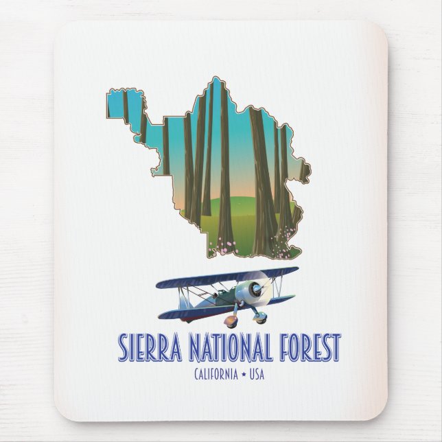 Sierra national forest California USA map Mouse Pad (Front)