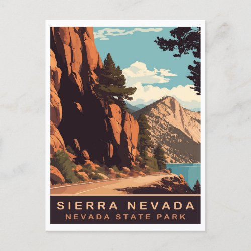 Sierra Nevada Montains Travel Postcard