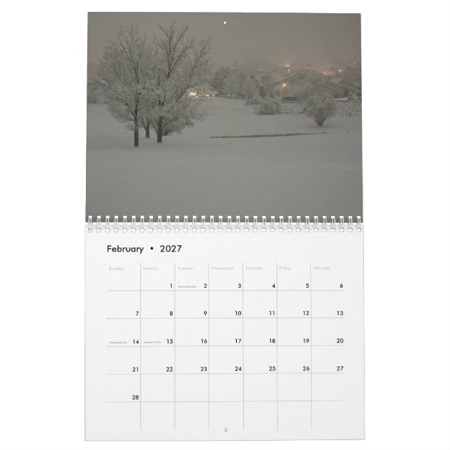 Sierra Nevada Mountain Range Calendar (Feb 2027)