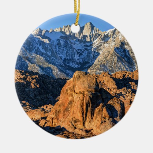 Sierra Nevada Mountains And Alabama Hills Sunrise Ceramic Ornament