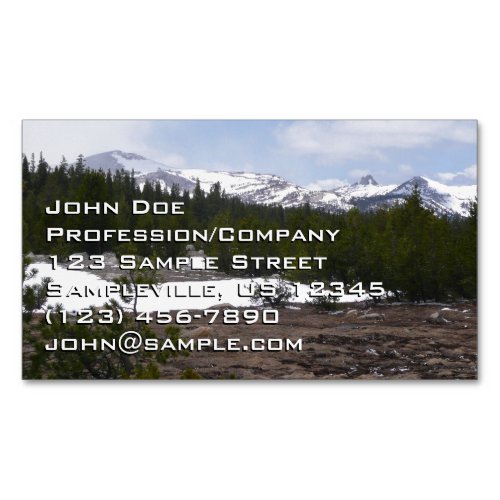 Sierra Nevada Mountains and Snow at Yosemite Business Card Magnet