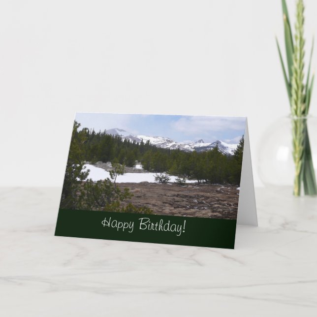 Sierra Nevada Mountains and Snow at Yosemite Card (Front)