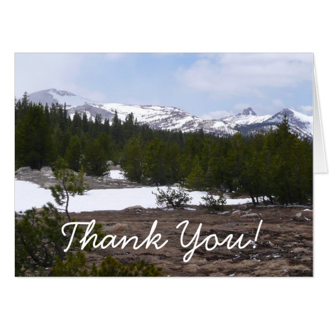 Sierra Nevada Mountains and Snow at Yosemite Card (Front Horizontal)