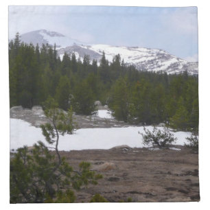 Sierra Nevada Mountains and Snow at Yosemite Cloth Napkin