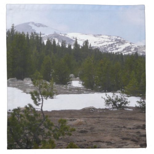 Sierra Nevada Mountains and Snow at Yosemite Cloth Napkin