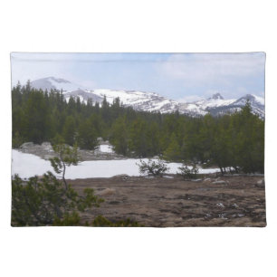 Sierra Nevada Mountains and Snow at Yosemite Cloth Placemat