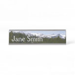 Sierra Nevada Mountains and Snow at Yosemite Desk Name Plate