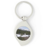Sierra Nevada Mountains and Snow at Yosemite Keychain