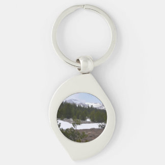 Sierra Nevada Mountains and Snow at Yosemite Keychain
