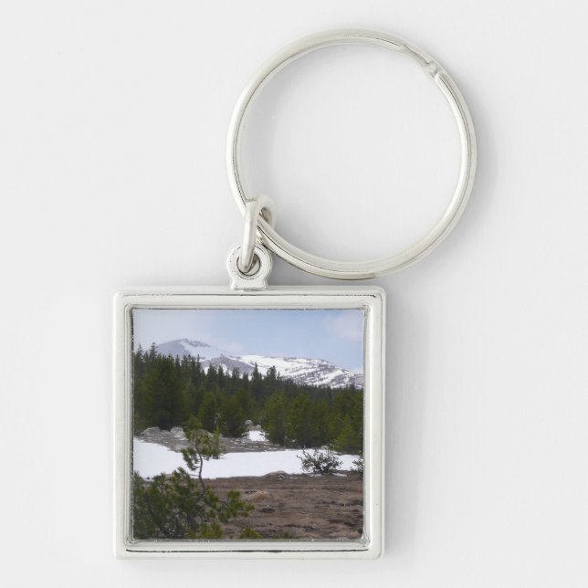Sierra Nevada Mountains and Snow at Yosemite Keychain (Front)