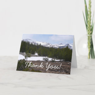 Sierra Nevada Mountains and Snow at Yosemite Letterpress Thank You Card