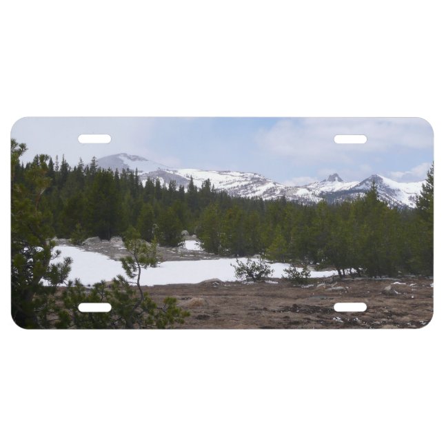 Sierra Nevada Mountains and Snow at Yosemite License Plate (Front)