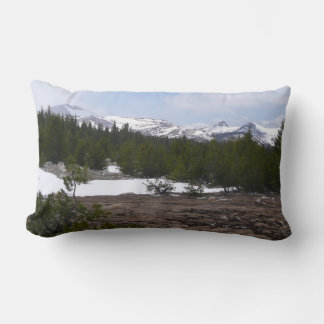 Sierra Nevada Mountains and Snow at Yosemite Lumbar Pillow