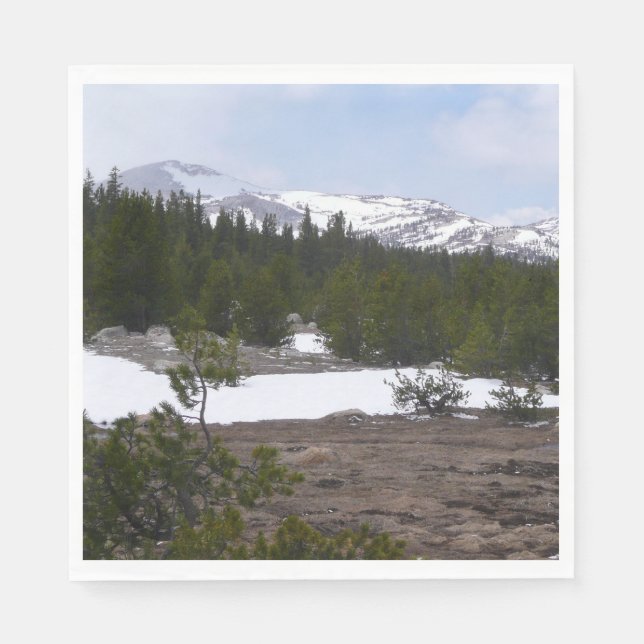 Sierra Nevada Mountains and Snow at Yosemite Paper Napkins (Front)