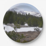 Sierra Nevada Mountains and Snow at Yosemite Paper Plate