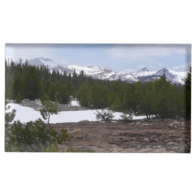 Sierra Nevada Mountains and Snow at Yosemite Place Card Holder (Front)