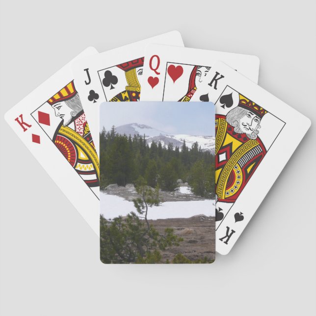 Sierra Nevada Mountains and Snow at Yosemite Poker Cards (Back)