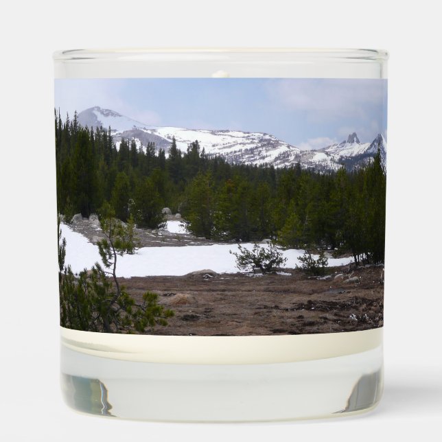 Sierra Nevada Mountains and Snow at Yosemite Scented Candle (Front)