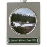 Sierra Nevada Mountains and Snow at Yosemite Silver Plated Banner Ornament