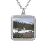Sierra Nevada Mountains and Snow at Yosemite Silver Plated Necklace