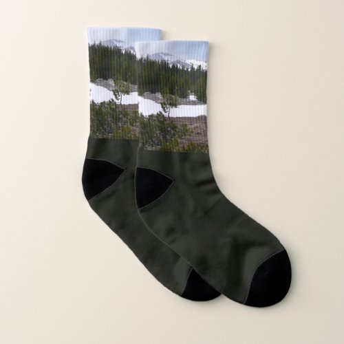 Sierra Nevada Mountains and Snow at Yosemite Socks