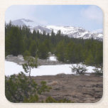 Sierra Nevada Mountains and Snow at Yosemite Square Paper Coaster
