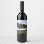 Sierra Nevada Mountains and Snow at Yosemite Wine Label