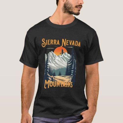 Sierra Nevada Mountains Hiking T_Shirt