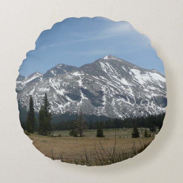 Sierra Nevada Mountains I from Yosemite Round Pillow (Front)