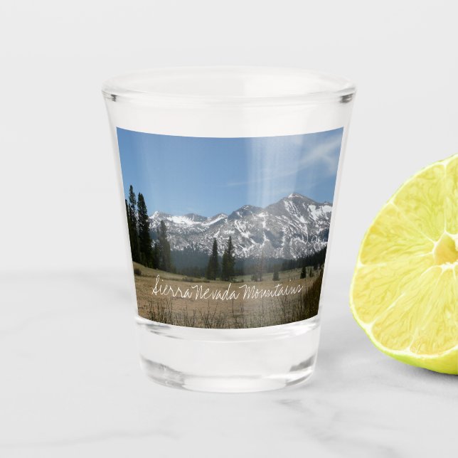 Sierra Nevada Mountains I from Yosemite Shot Glass (Front)