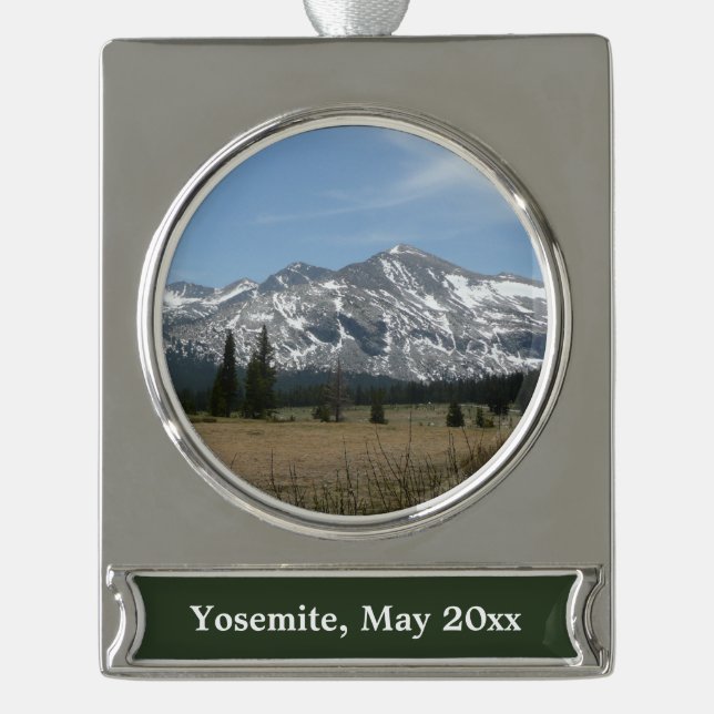 Sierra Nevada Mountains I from Yosemite Silver Plated Banner Ornament (Front)
