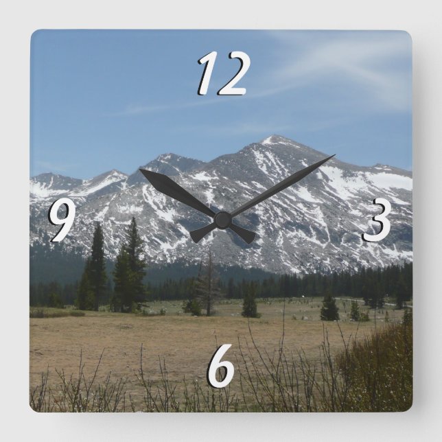 Sierra Nevada Mountains I from Yosemite Square Wall Clock (Front)