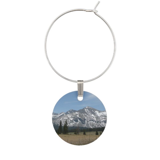 Sierra Nevada Mountains I from Yosemite Wine Glass Charm (Front)