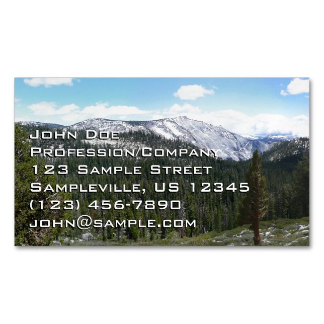 Sierra Nevada Mountains II from Yosemite Business Card Magnet (Front)