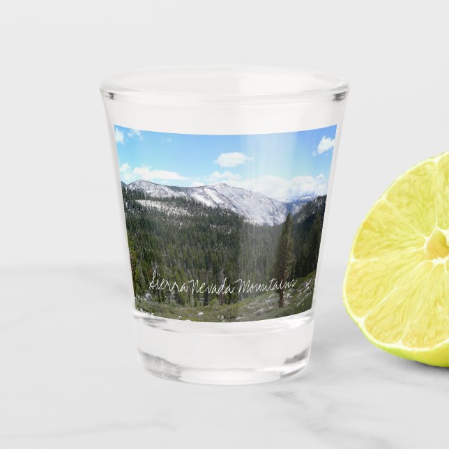Sierra Nevada Mountains II from Yosemite Shot Glass (Front)